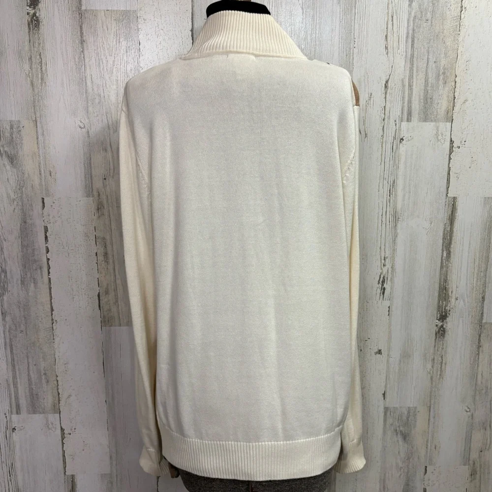 Izod Golf Green and Brown Zip‎ Up Sweater with Argyle Pattern